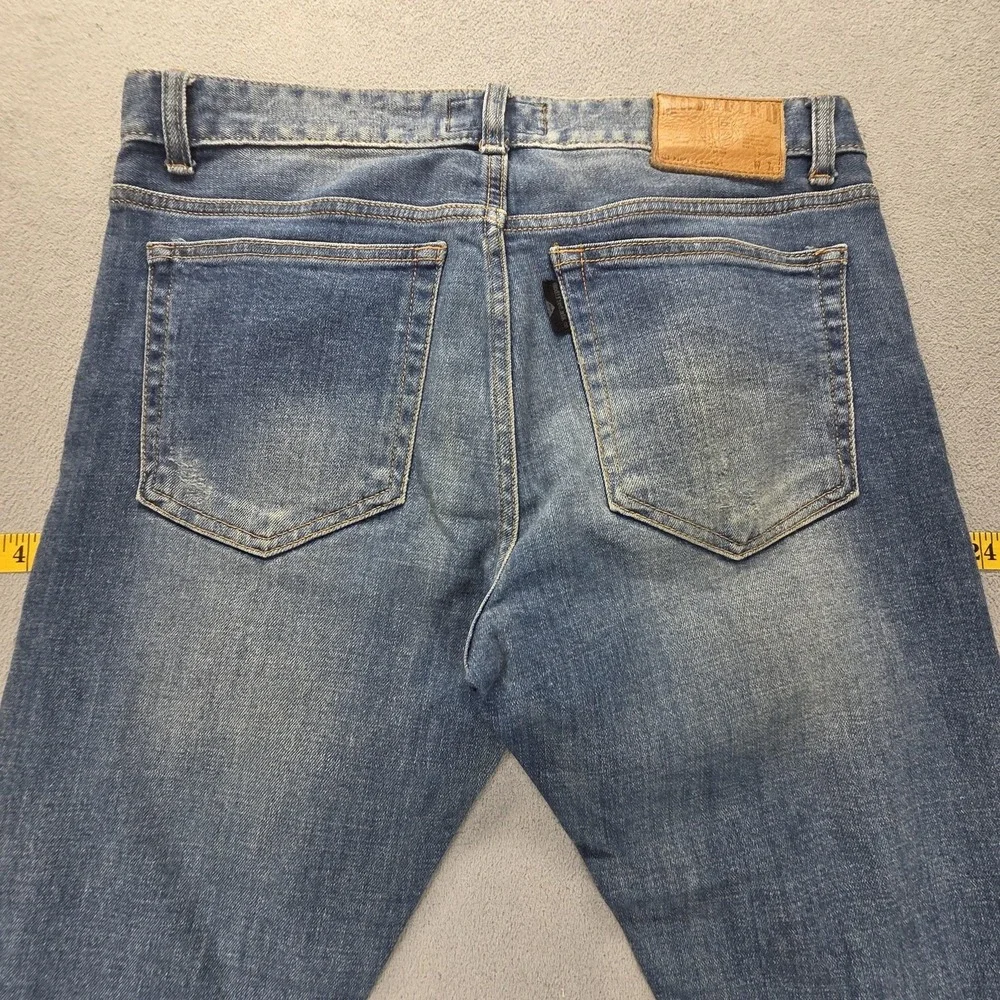 Modified‎ Jeans Mens Blue Selvedge Thrashed Whiskers Honeycomb Fits 30x25